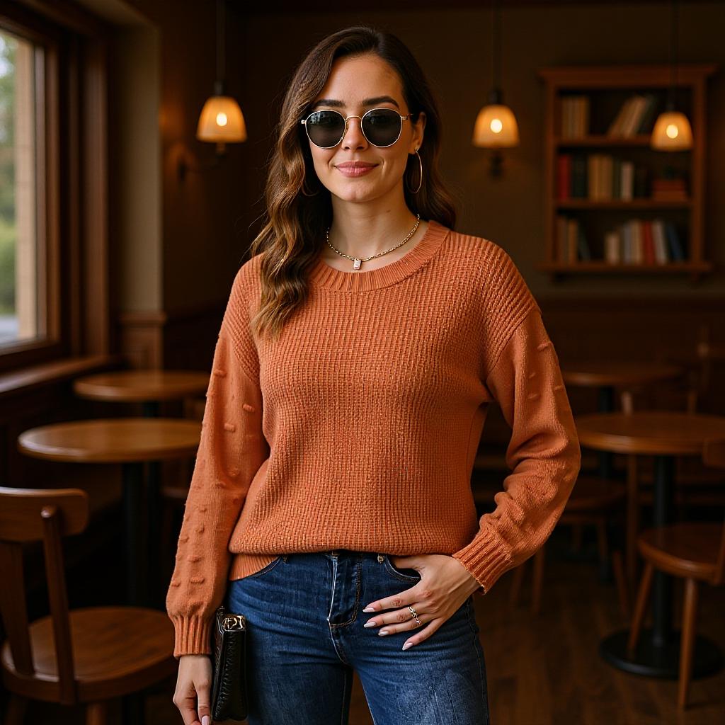 Women's Solid Color Knitted Pullover Sweater - European & American Autumn/Winter Casual Base Shirt P028