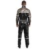 Men Stand Collar Long Sleeve Zipper Belted Jumpsuit Work Coveralls