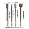4Pcs Pointed /Flat Bit Hammer Drill Bit Round Shank Rotary Hammer Gouge Set  Tile Slotting