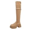 Thick-soled over-the-knee boots women's 2025 autumn and winter new thin suede boots women's long thin boots thick-legged high boots