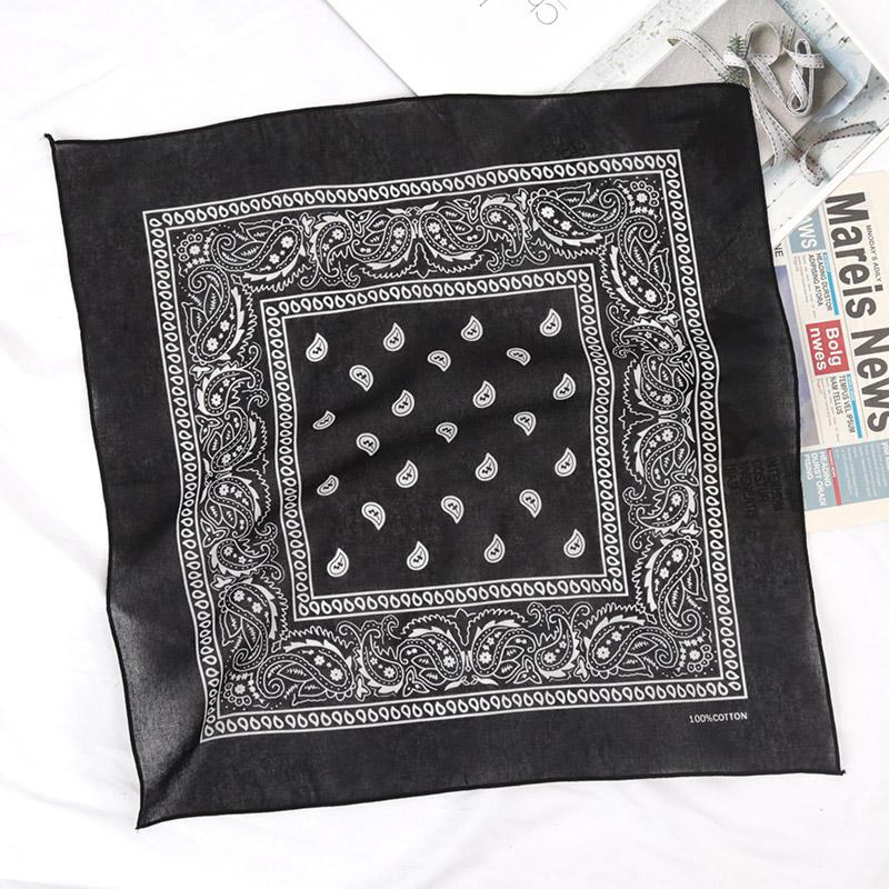 Unisex Hijab Men Women Black Cotton Bandana Hairband Cowboy Biker Sports Headwear Wrist Hairwrap Head Wrap Scarf Paisley Wraps