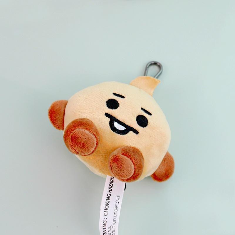 Bts Kpop Bt21 Seating Plush Soft Doll Toy Keychain Keyring Tata Chimmy Cooky