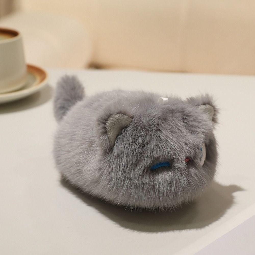 Cartoon Orange Cat Dolls Pendants Fluffy Grey Cat Plush Dolls Black Cat Plush Keychain  Children