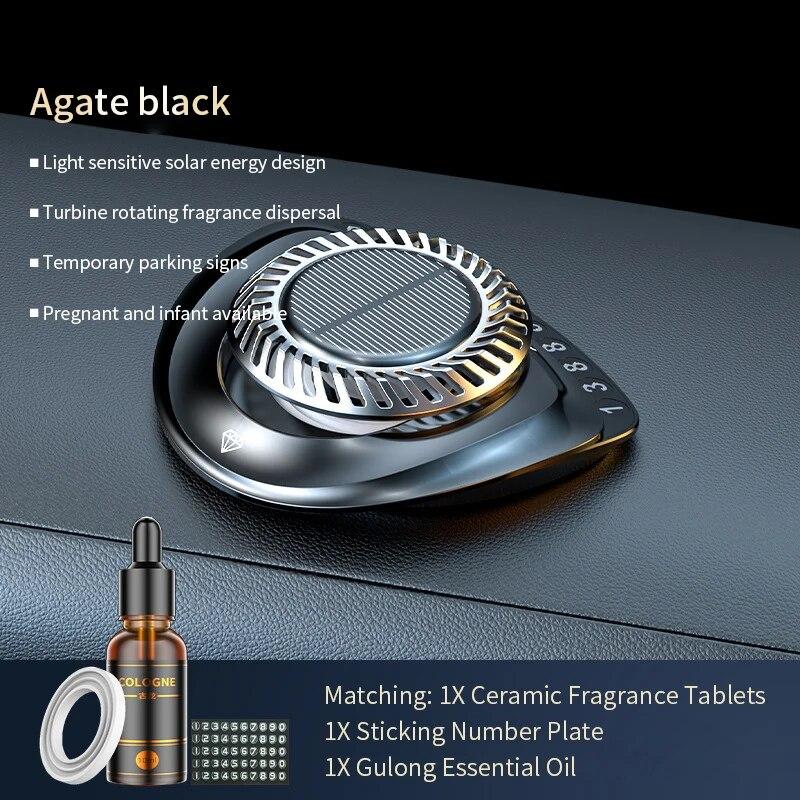 Ηλιακό Αρωματικό Αυτοκινήτου Περιστρεφόμενος Διαχύτης Αρώματος με Πινακίδα Αριθμού Τηλεφώνου Στάθμευσης Αξεσουάρ Εσωτερικού Αυτοκινήτου Διάχυση Αιθέριων Ελαίων