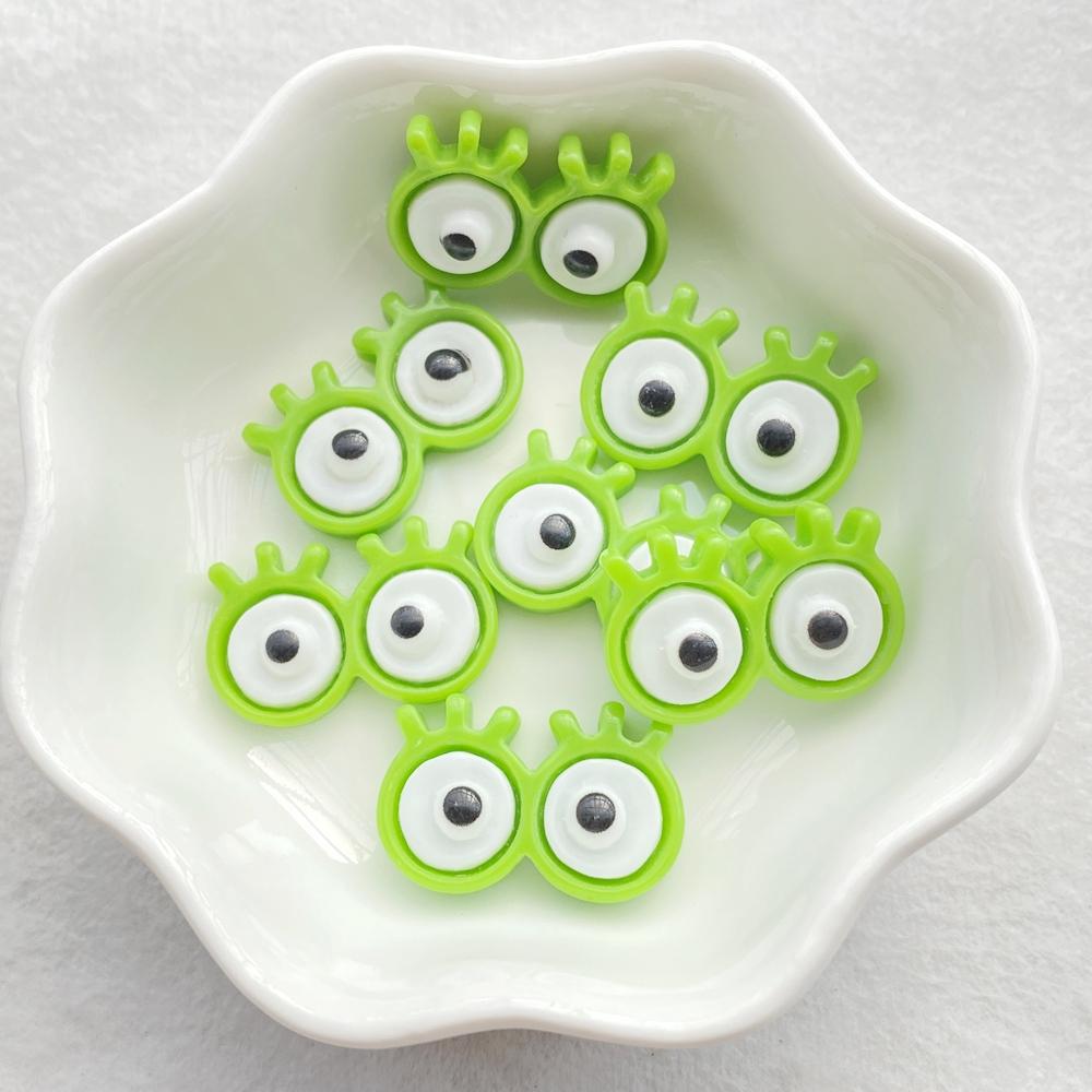 20pcs Colorful Kawaii Cartoon Animal Eyes Series Flat back Resin Scrapbooks Figurines DIY Decor Crafts