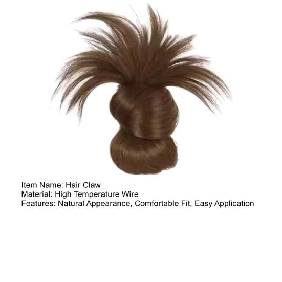 Hair Claw Clip-On Feather Wig Natural Appearance Hair Clip Lightweight Material Non-Slip Grips Bun Clip