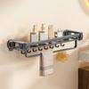 Wall Mounted Shampoo Storage Rack Punch Free Cosmetics Storage Rack Toilet Shampoo Holder  Kitchen