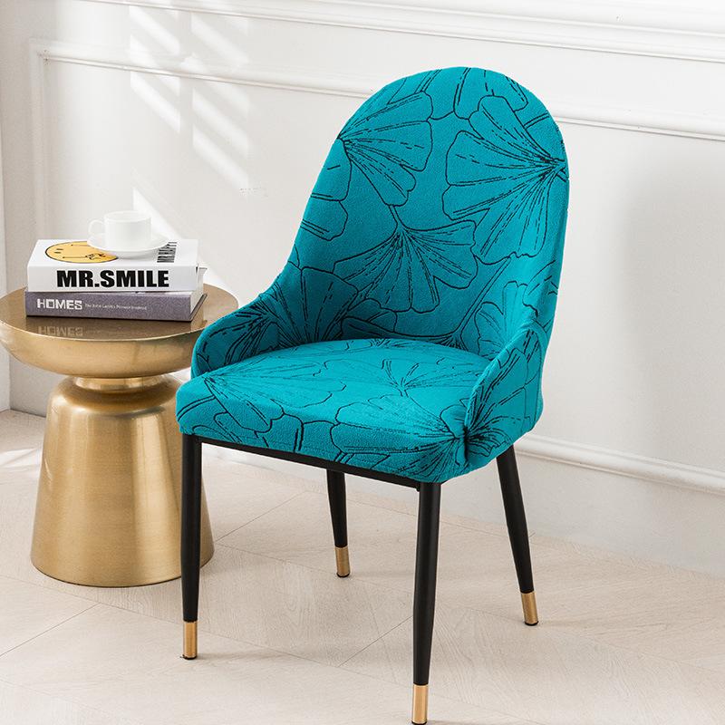 

Premium Feel Chair Cover Full Coverage Non-Slip Thickened Botanical Floral Pattern Dining Cover Curved Home Decor Chair Cover 1 pc