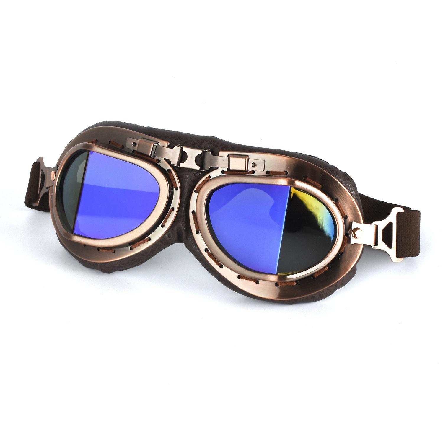 Vintage Goggles Aviator Style Motorcycle Helmet Decorative Glasses Outdoor Skydiving Goggles