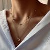 Korean Sweet Temperament Double-Deck Gold Color Love Pendant Necklace Ladies Birthday Wedding Jewelry Accessory Gift