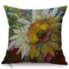 Multicolor Flowers Oil Painting Style Cotton Linen Pillow Case Rose Sunflower Violet Vase Sofa Decoration Cushion Cover Cojines