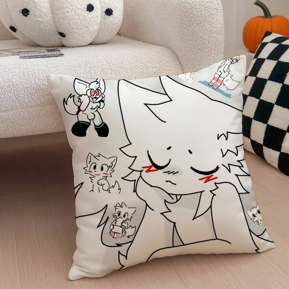 Boykisser Глупый Кот Милая Наволочка Наволочка против пылевых клещей Потайная молния Шелковистый короткий плюш Чехол для диванной подушки 12x12Inch