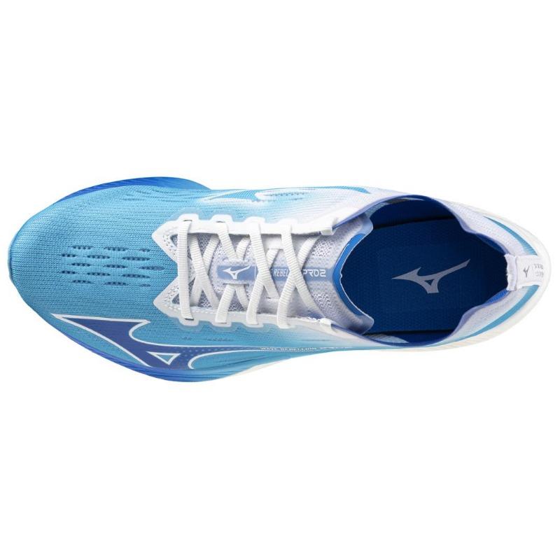 Mizuno Wave Rebellion Pro 2 unisex low-top comfy racing running shoes for marathon long-distance sprint & fitness test blue white U1GD241751