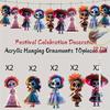 2D Flat Acrylic Pendant Mexican Doll Holiday Ornaments Perfect for Christmas,Carnival,New Year, Halloween - Holiday Home, Office and Party Decorations