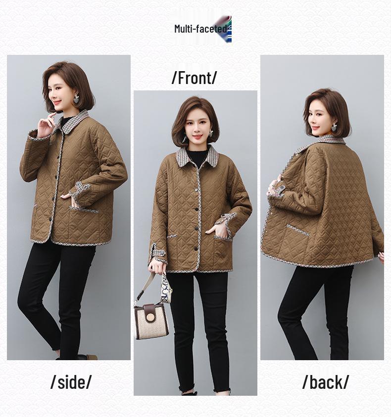 Mom's 2024 Fashionable Winter Cotton Coat for Middle-aged Women - Loose, Lightweight, and Padded Jacket