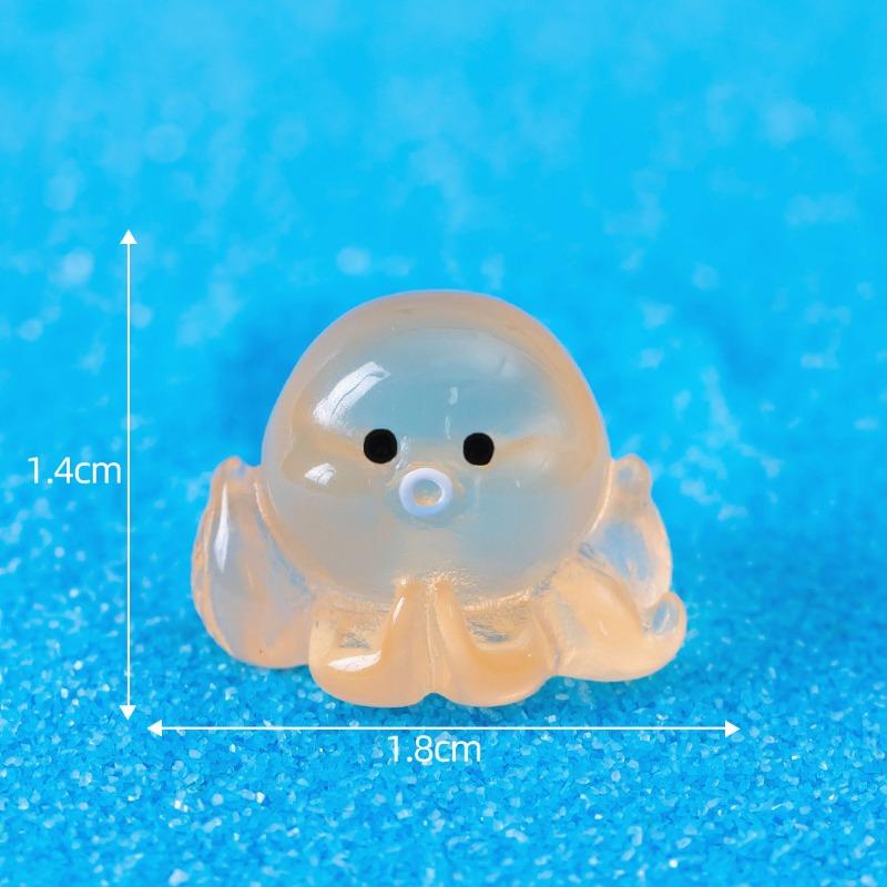 Micro-landscape Seven-color Luminous Small Octopus Decorative Item Seawater Bottom Fish Tank Landscape Resin Handicraft