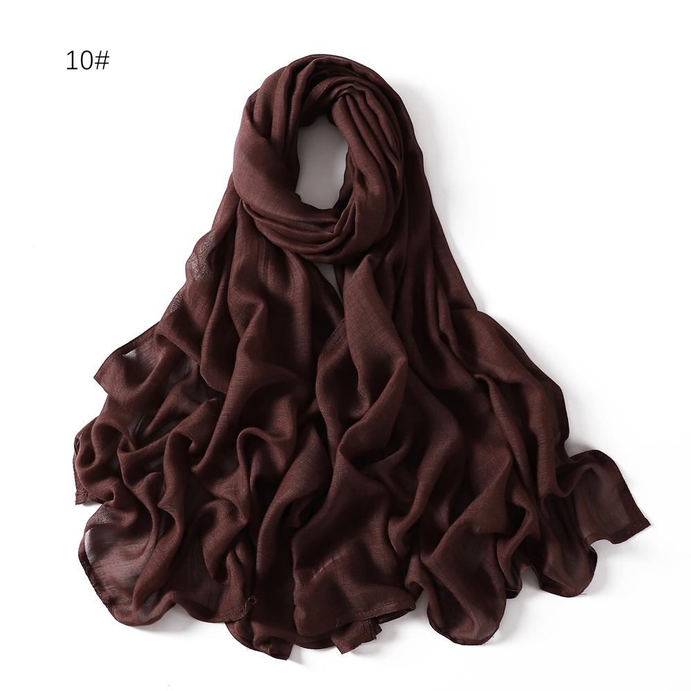 100% Viscose Double Stitches Edge Scarf Hijab Femme Solid Color Long Shawl Muslim Foulard Headscarf Pashmina