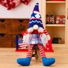 Festive Independence Day Gnome Figurine With Knitted Hat And Hanging Legs For Patriotic Celebrations