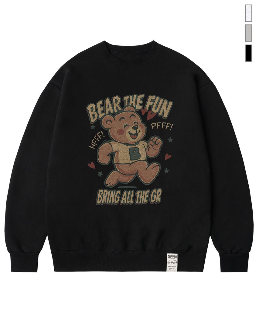 GRAVER [Unisex] Running Bear Sweatshirt_3Color