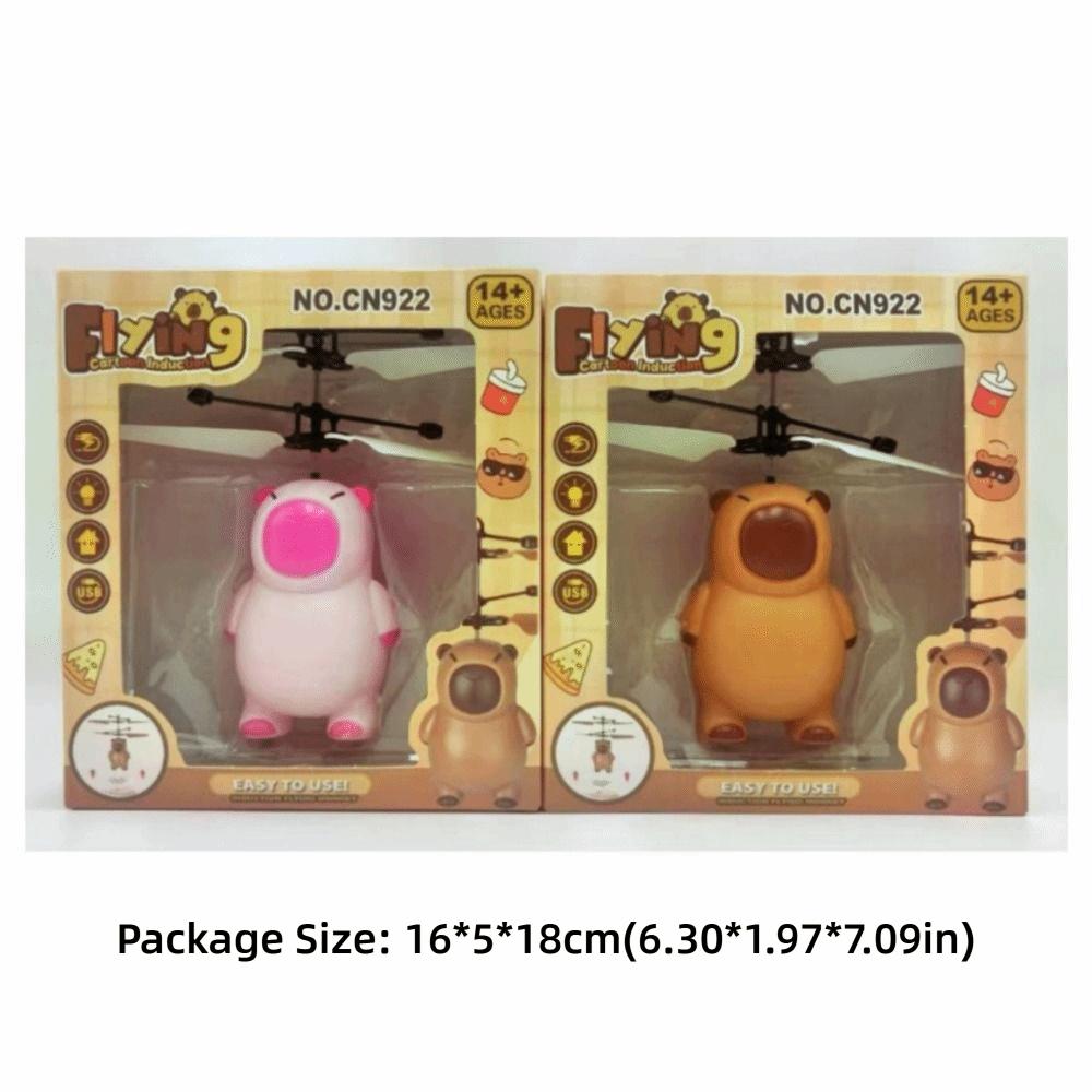Anti-collision Cartoon Capybara Flying Toy Plastic Induction Capybara Aircraft  Over 14 Year old