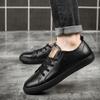 Nieuwe Heren Sneakers met Zachte Zool Casual Leren Buitenschoenen Antislip Heren Gevulkaniseerde Schoenen Handgemaakte Vrije Tijd Wandelschoenen Sneakers