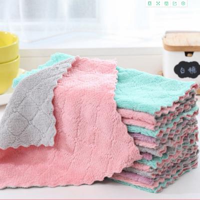 Dishwashing Cloth Non-stick Wipe Household Kitchen Wipe Hand Wipe Table Wipe Bowl Absorbent Hundred Clean Cloth Towel Thickening Cleaning Towel
