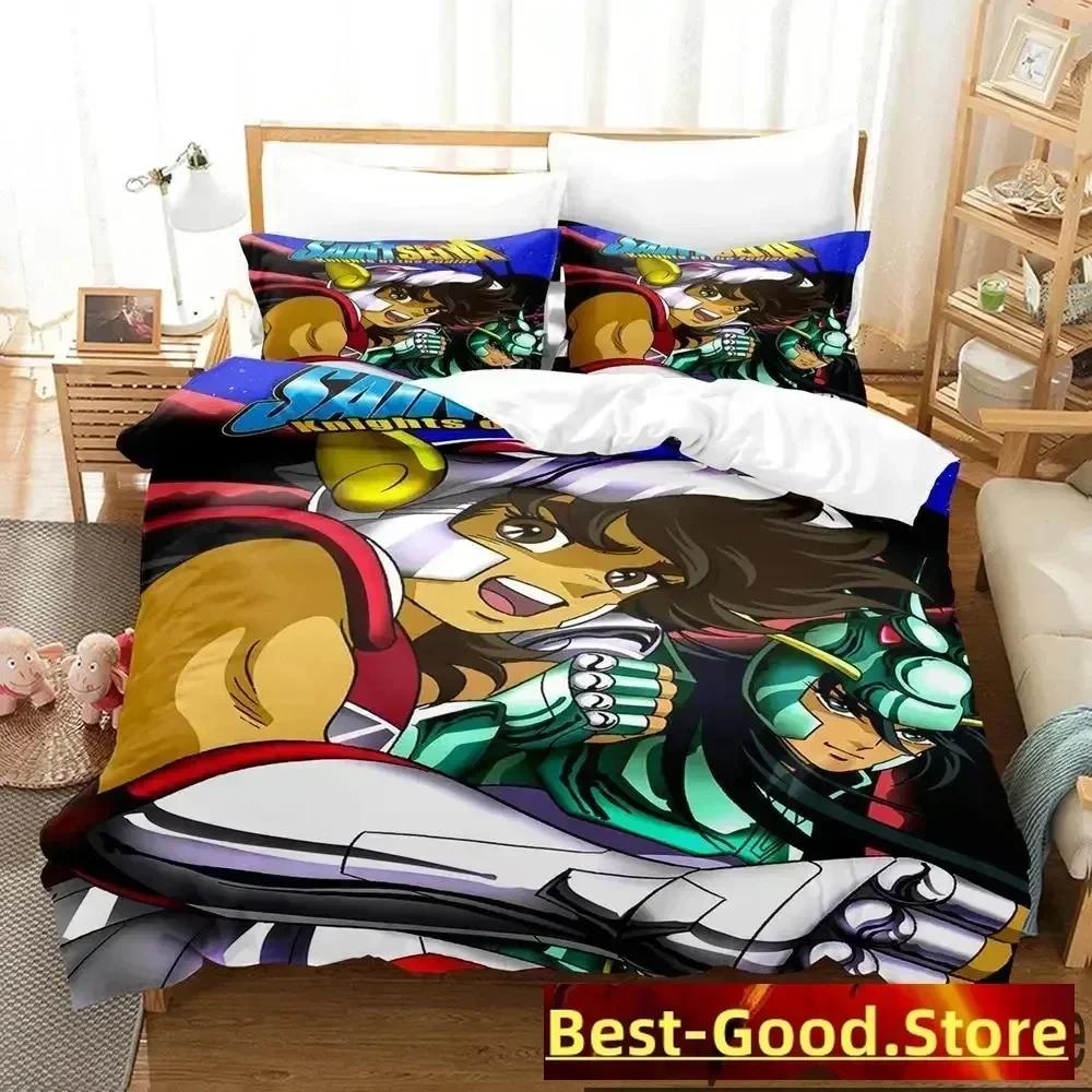 3D Print Anime Saint Seiya Bedding Set Duvet Cover Sheet Printed Bed Set Pillowcase Bed Full Queen King Size Comforter Bedroom