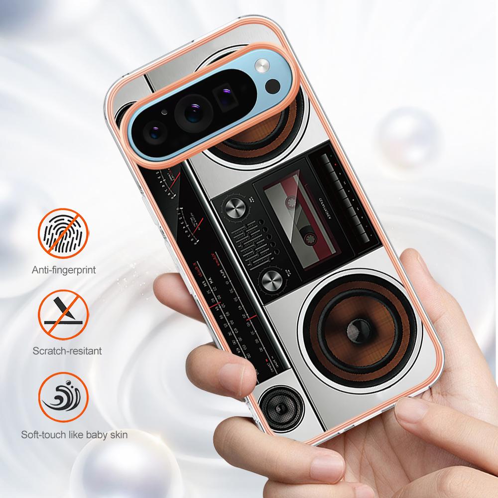 

YB IMD Series-19 Style-D For Google Pixel 9/Pixel 9 Pro TPU Case Electroplating IMD Slim Phone Cover Radio