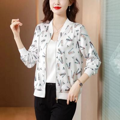 Mother's Short Coat Forging Surface Printing Casual Jacket Summer Thin Sun Protection Clothing Baseball Uniform Tops