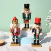 Cross-border spot 15CM set of three nutcracker puppet soldiers Christmas decoration pendant walnut man handicraft decoration Pink