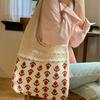 New Knitted Bag Flower Tote Bag Retro Mesh Hollow Women's Shoulder Bag Woven Bag Handbag