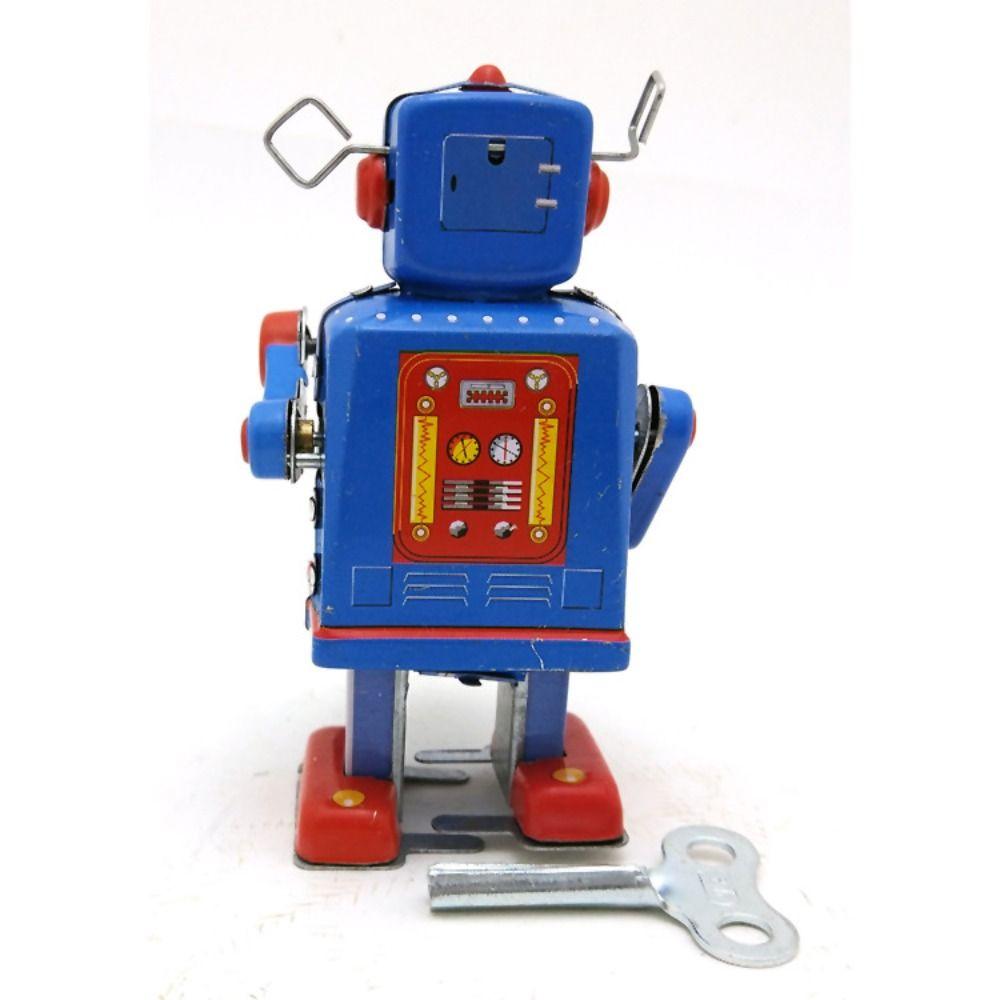 Drumming Robot Clockwork Walking Toy Retro Style Vintage Mechanical Clockwork  Christmas Gift