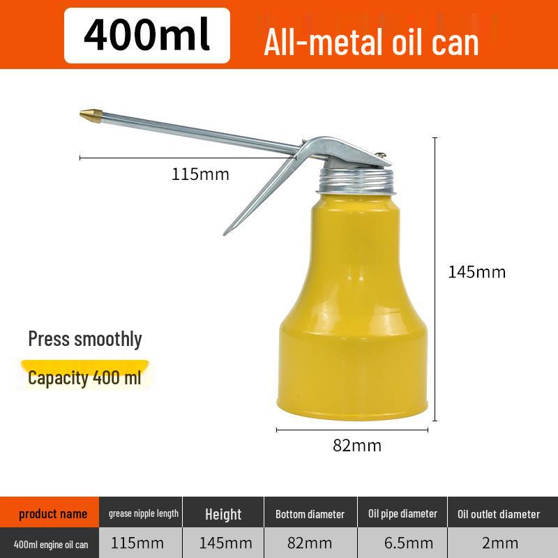 Metal Manual Oil Gun with Long Spout and Transparent Lubricating Oil Filler