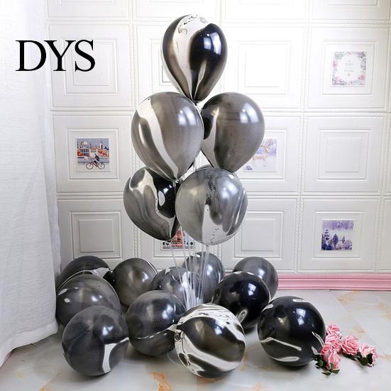 Wedding Party Balloon 10Pcs/Set 12-inch Latex Agate Pattern Anti-burst Thicker Festival Props Birthday Home Ornament Accessories