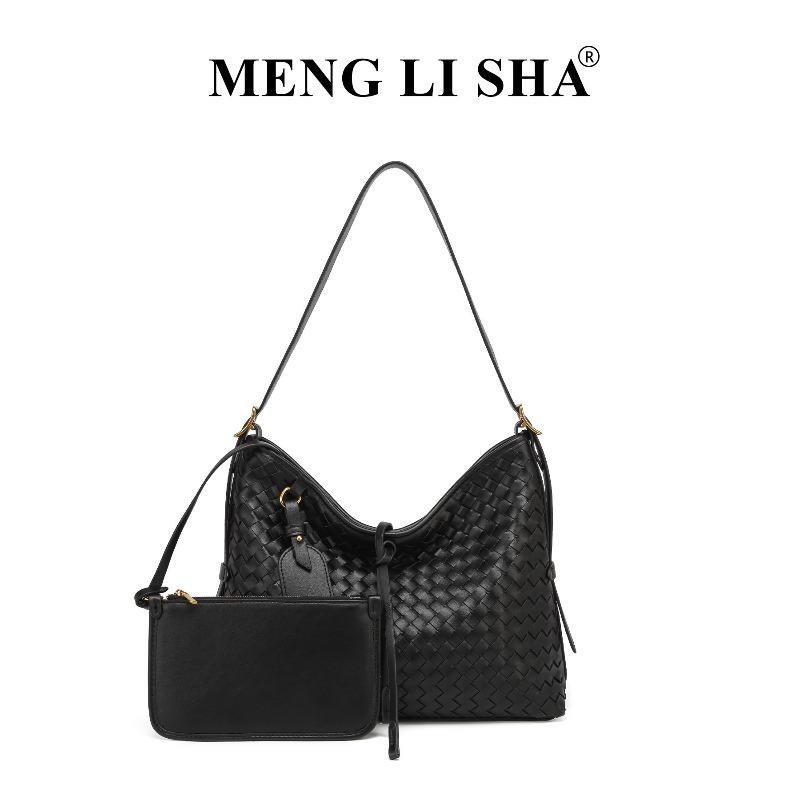 

Bag Women s 2 New Retro Premium Woven Bag Niche Light Luxury Underarm One Shoulder Crossbody Mother and Child Tote Bag чёрный