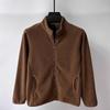 Men's Double-Sided Fleece Hoodie Jacket - Anti-Cold, Thickened, Solid Color, Stand Collar.