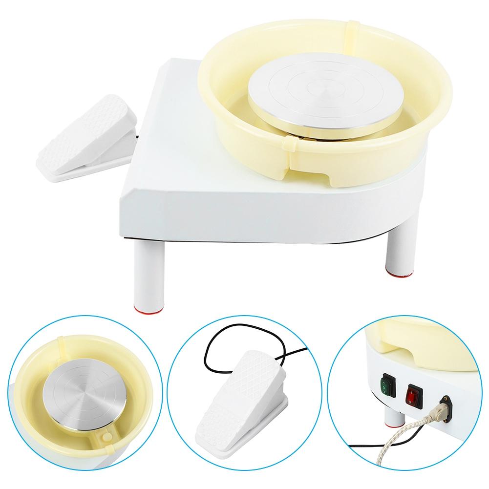 25cm 350W Electric Pottery Wheel Machine Foot Pedal Speed Control for DIY Ceramic Craft