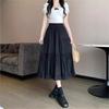 Elegant High Waist White Maxi Skirt With Shear Chiffon Fabric For Summer Casual Wear