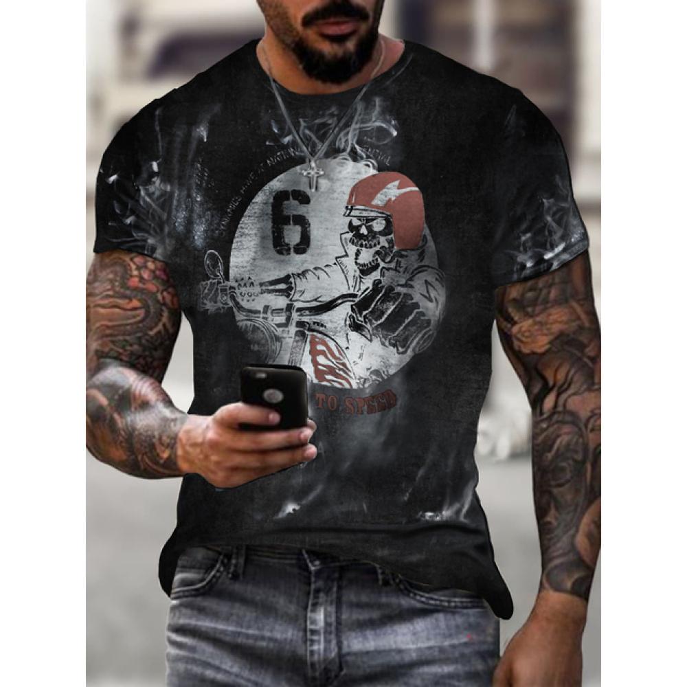 Summer New Graphic Casual Short Sleeved T Shirt For Men Oversized Streetwear 3D Digital Printing Large Size Top Tees For Male