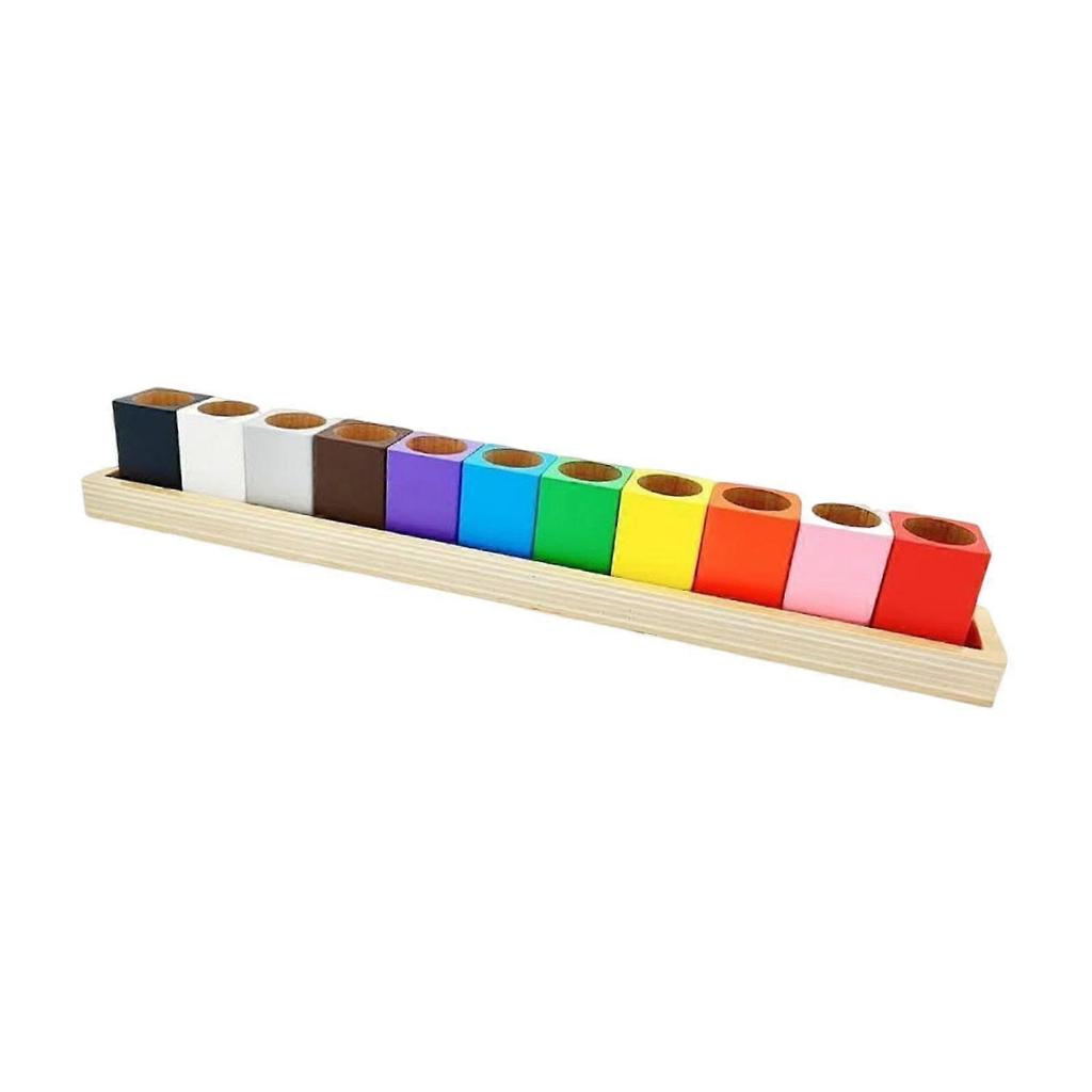 Colored Crayon Holder Wooden Pencil Box for Kids Art Supplies Classroom Organization Boys Girls Multicolor