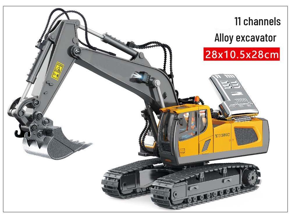 Free Shipping Remote Control Alloy Excavator, Engineering Vehicle, Dump Truck & Bulldozer Toy for Kids