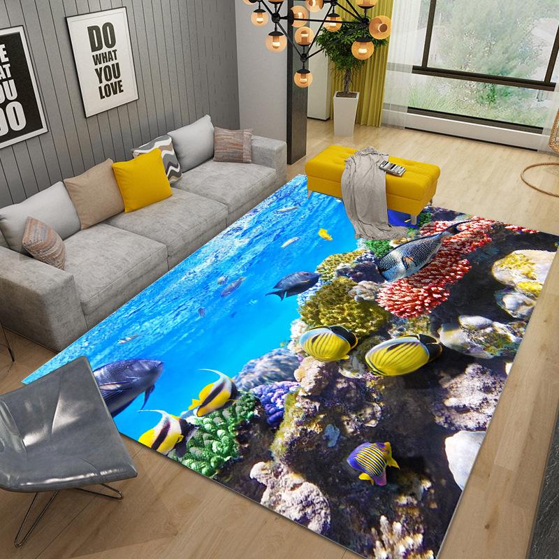 Starfish Beach Shell Sea Star Sand Carpet Rug for Living Room Bedroom Home Sofa Decoration,Kids Play Non-slip Floor Mat