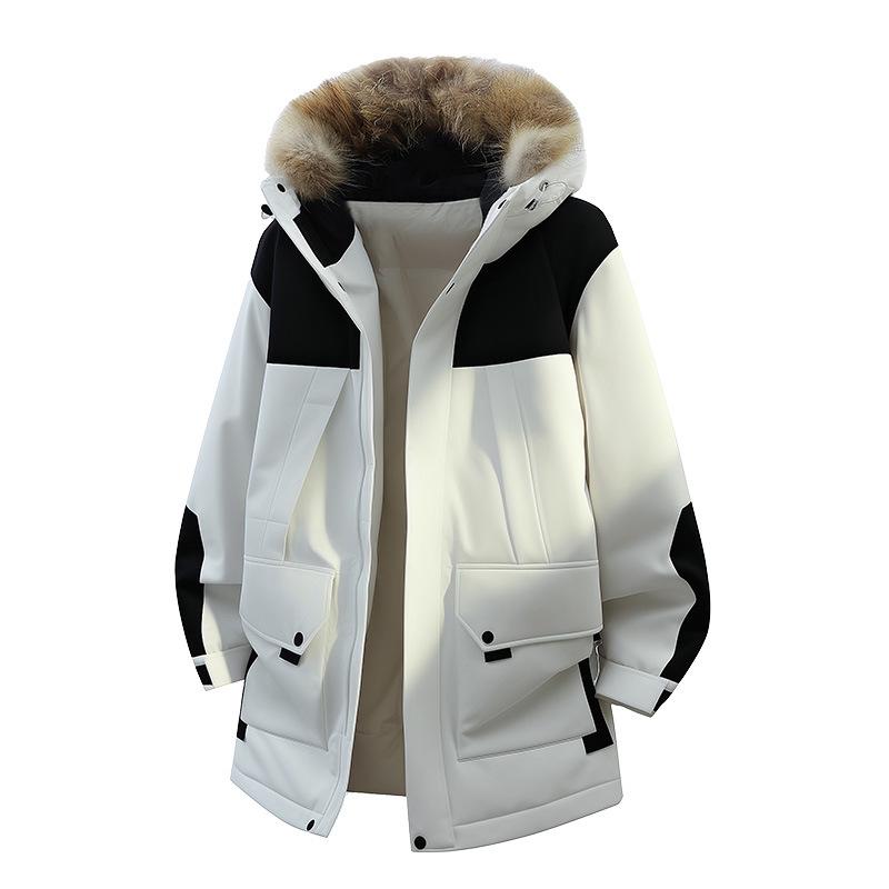 

2025 Men s Loose Fit Outdoor Down Jacket - Wide Fit Windbreaker for Mountaineering and Workwear XL білий
