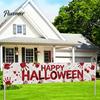 Festival Photo Booth Backdrop Halloween Fence Banner, 118 x 20 Inch Large Yard Sign Banner Flag, Scary Store Window Holiday Displays Party Hanging