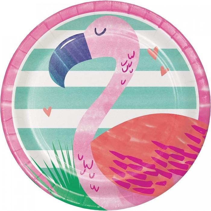 Creative Party Paper Tropical Flamingo Disposable Plates (Pack of 8)