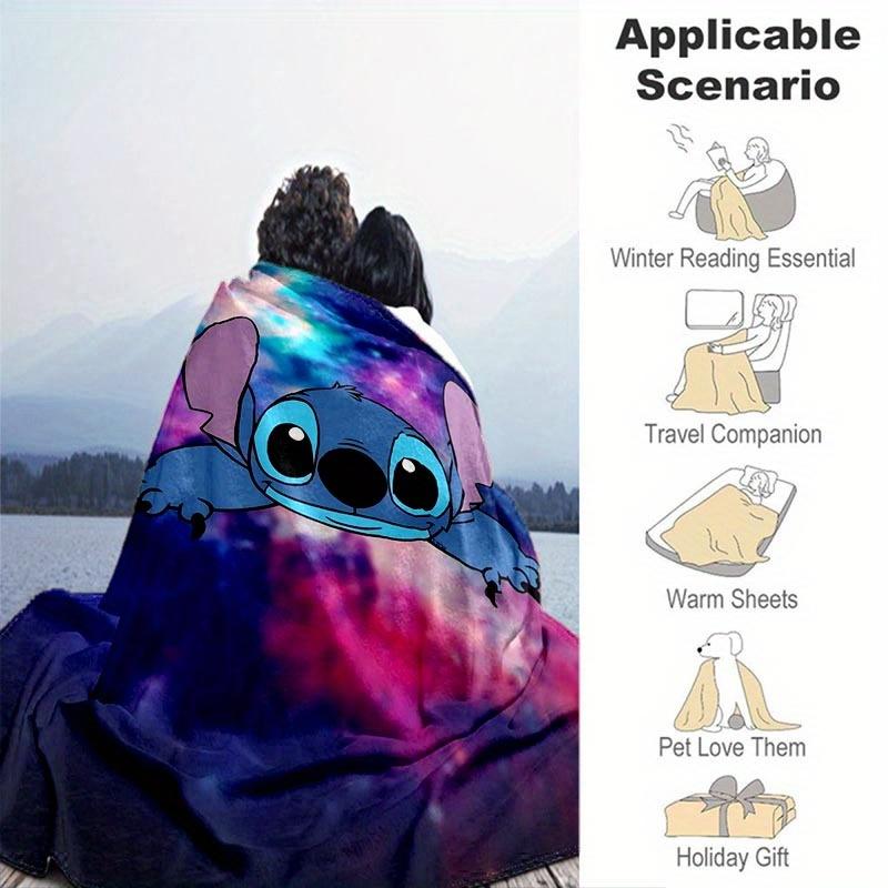1pc Stitch Printing Blanket - Soft, All-Season Throw for Living Room, Bedroom,Personalized Gift with Adorable Cartoon Design