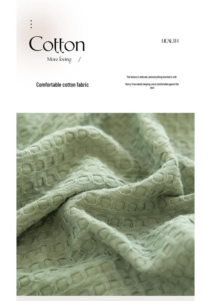 Klasse A 100% Katoen Wafelstructuur Zomerdeken, Enkellaags Koel Plaid, Effen Kleur
