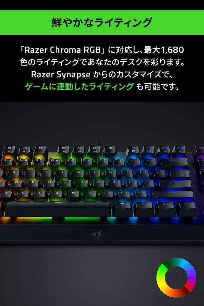 BlackWidow V3 Tenkeyless JP Gaming Keyboard Yellow Yellow Clear Chroma Durable Aluminum Top Permanent ABS Japanese JP - Switches, Mechanical, Axis,