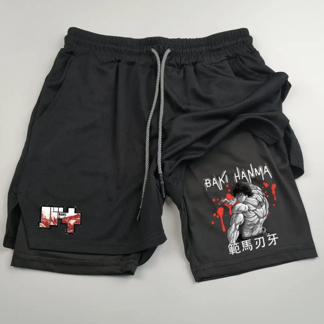 

Summer Men s Double Layer 2-in-1 Running Sports and Casual Shorts 3XL