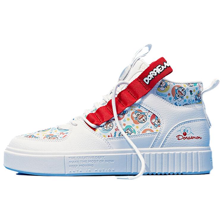 

Новые кеды Doraemon x Anta с противоскользящей амортизацией, износостойкие, с высоким верхом, для скейтборда, женские, бело-красные 92938007-10 38.5